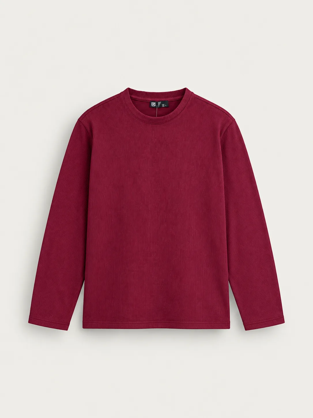 Ribbed Long Sleeve Crewneck — front view