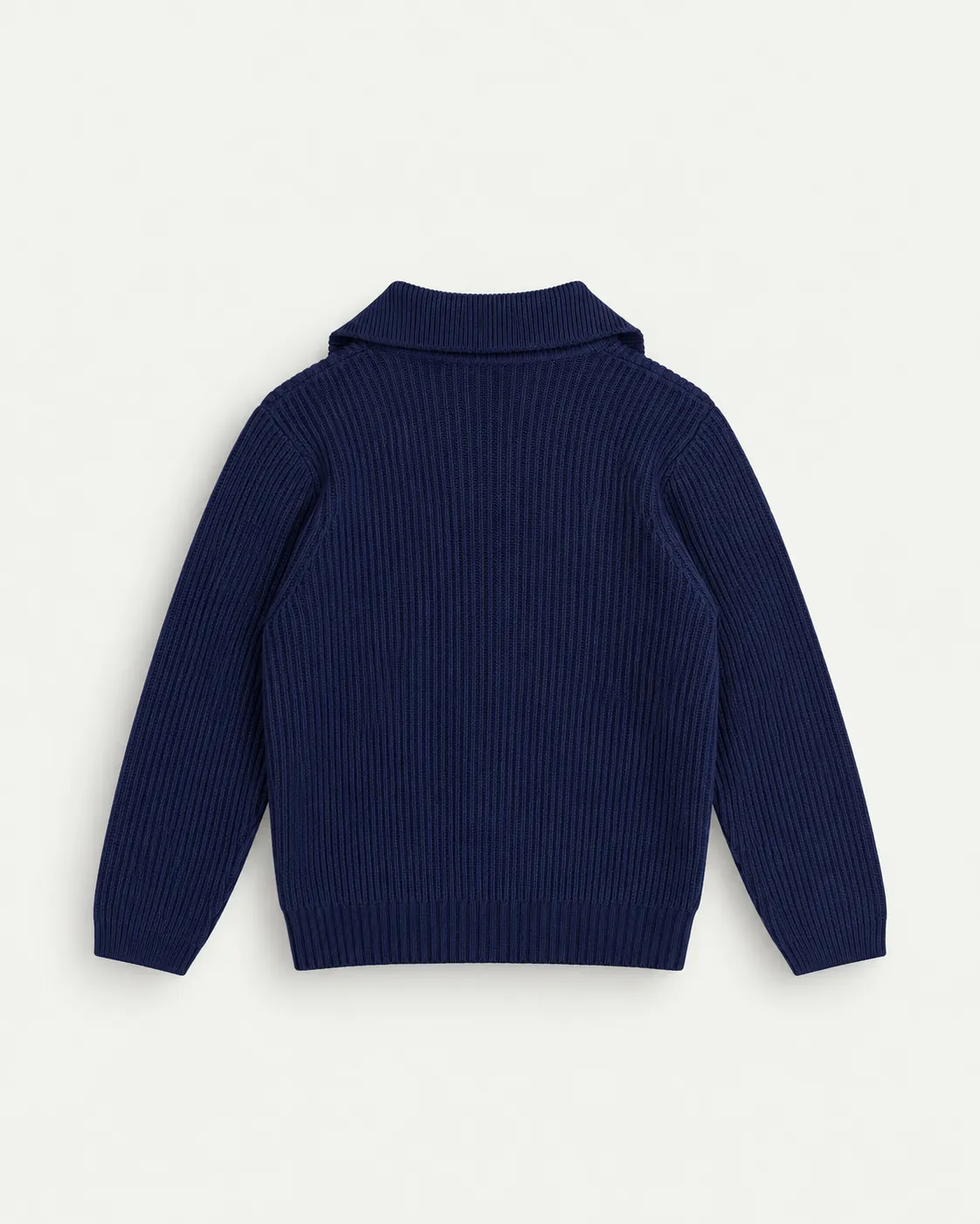 Single-button Polo Knit Sweater — detail