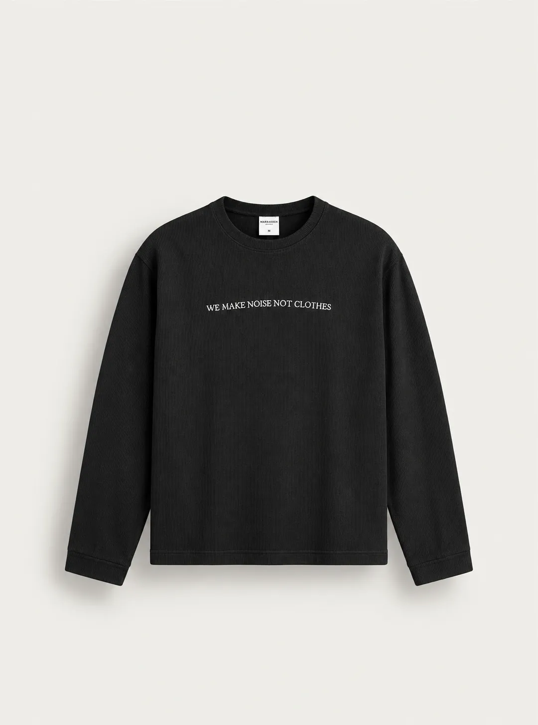 Slogan Knit Long Sleeve Sweater — front view