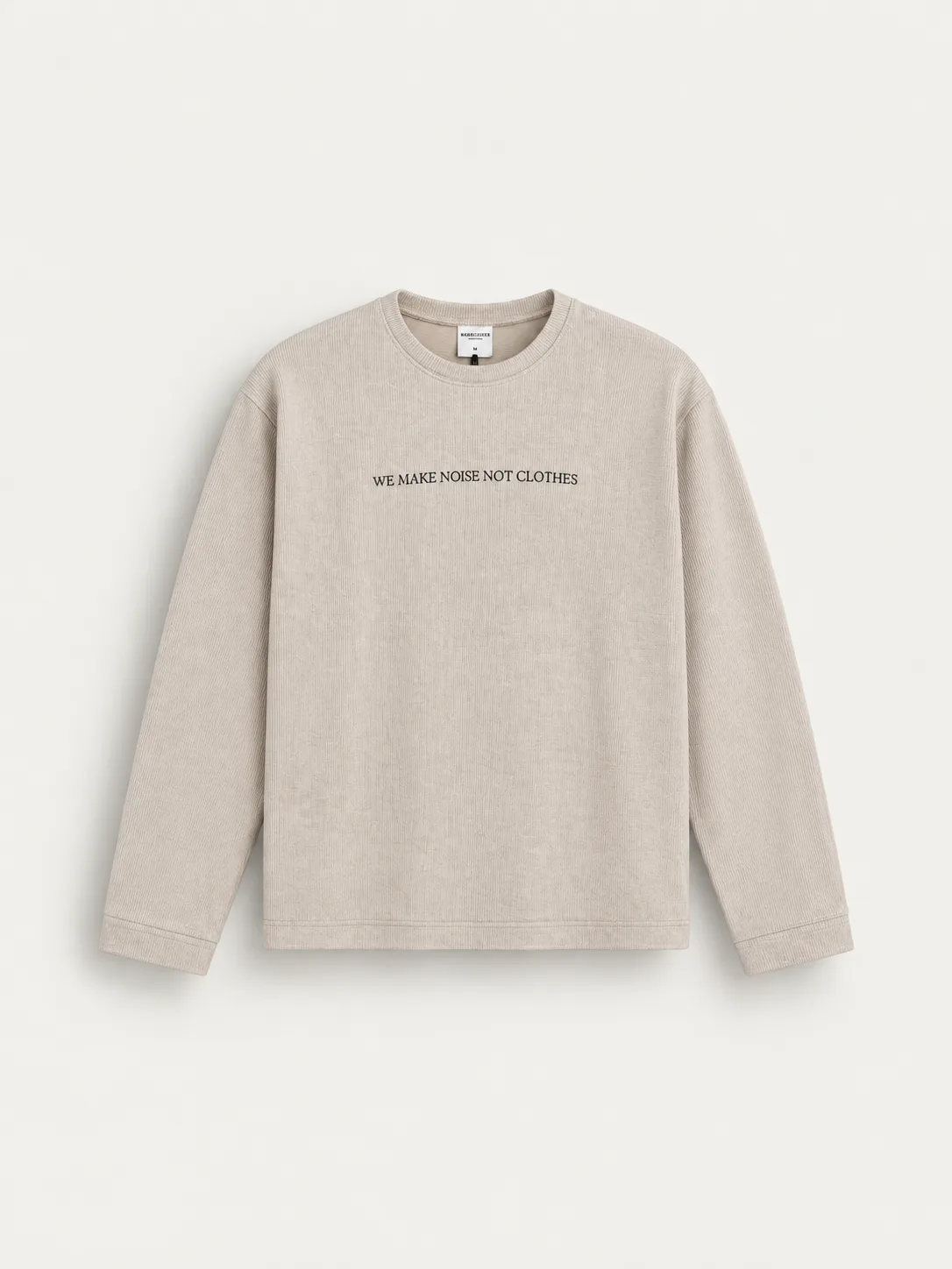 Noise Slogan Knit Long Sleeve Sweater — front view