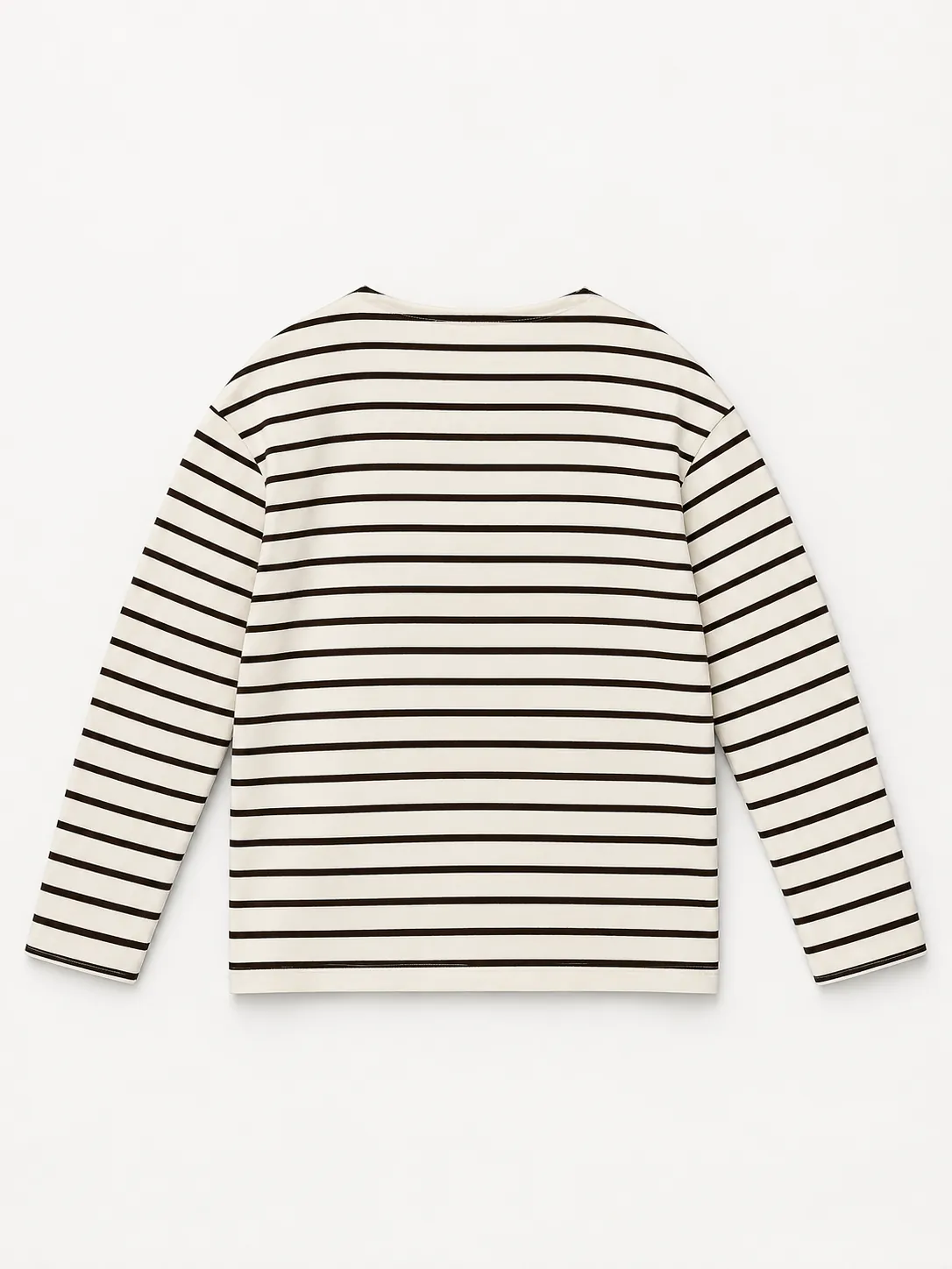 Striped Crewneck Knit Sweater — back view