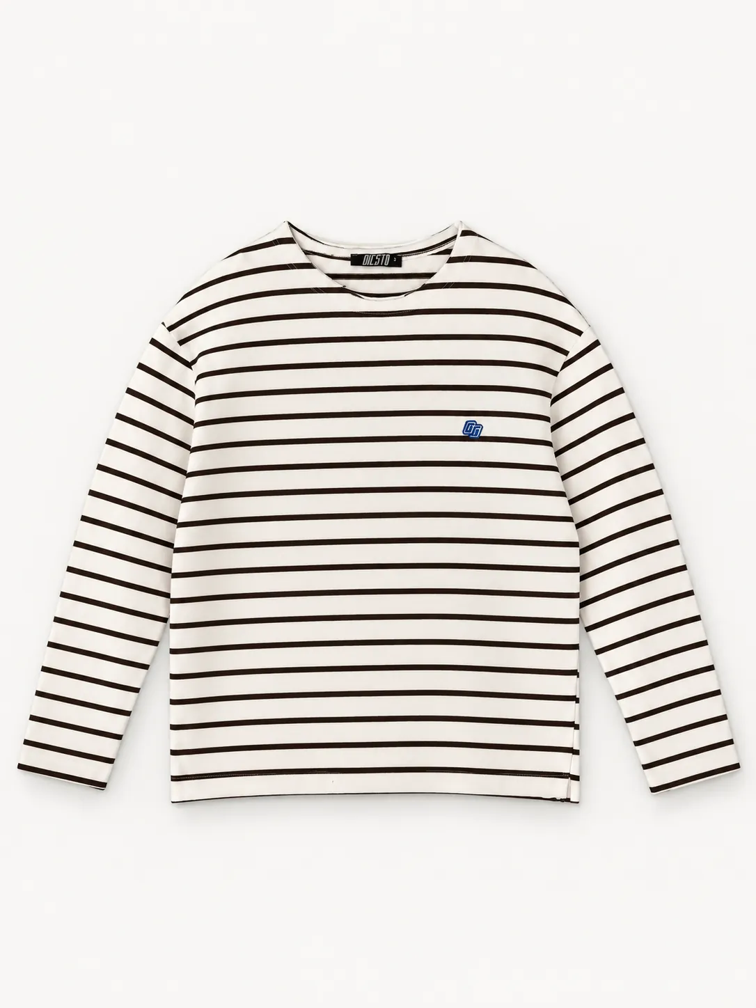 Striped Crewneck Knit Sweater — front view