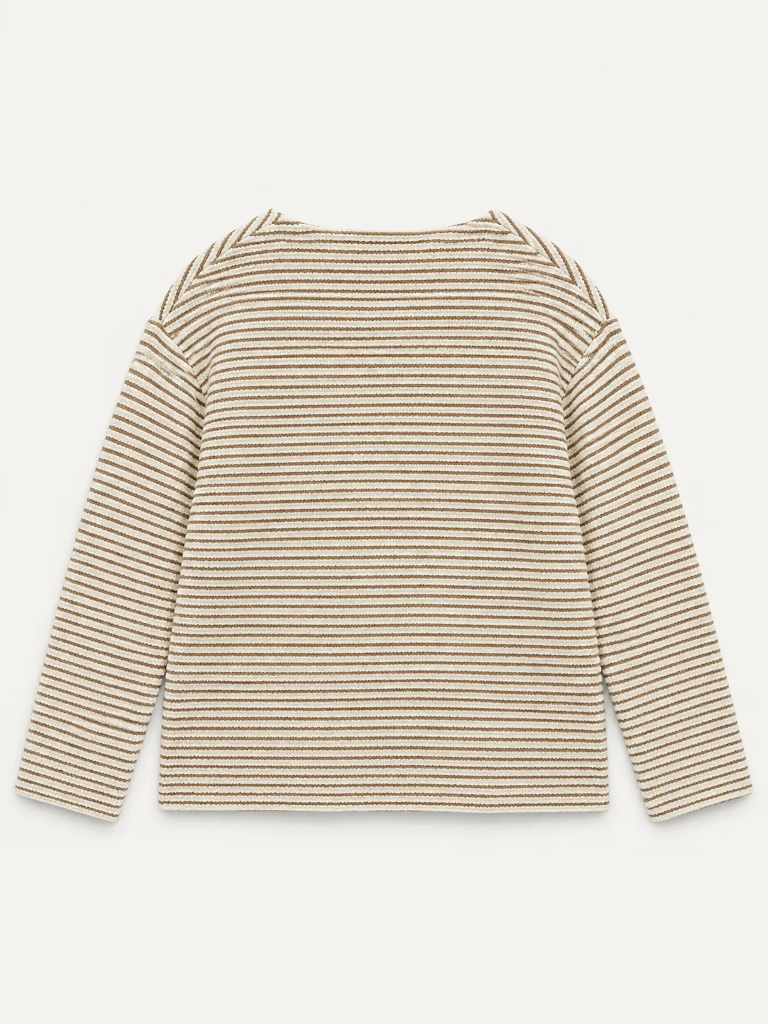 Textured Fine-stripe Knit Sweater — back view