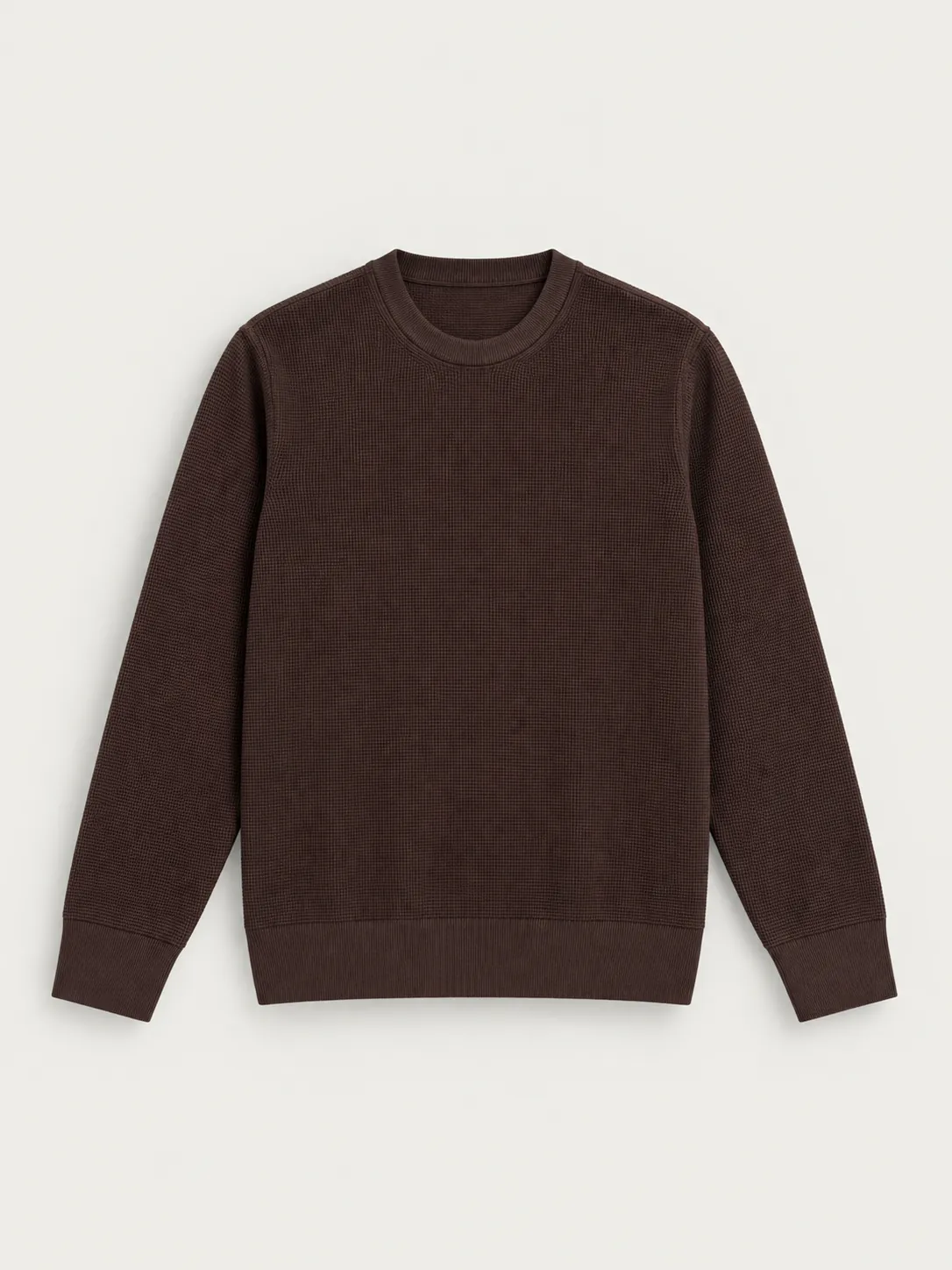 Textured Knit Crewneck Sweater — front view