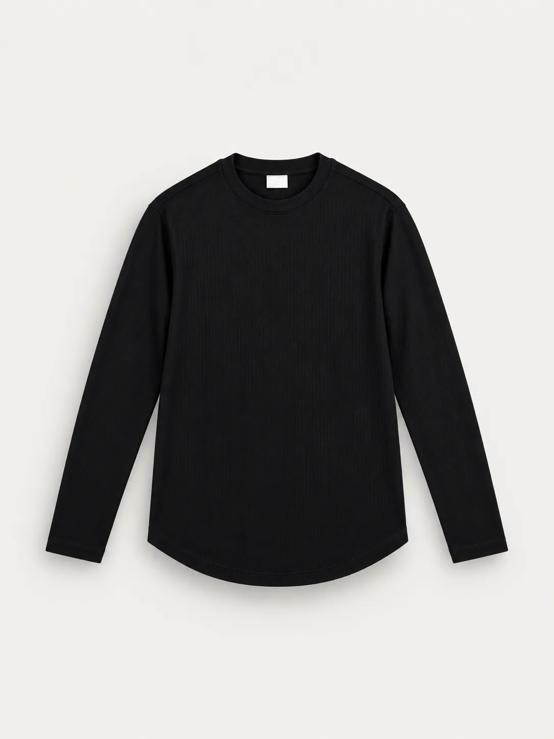Vertical Ribbed Long Sleeve Top — front view