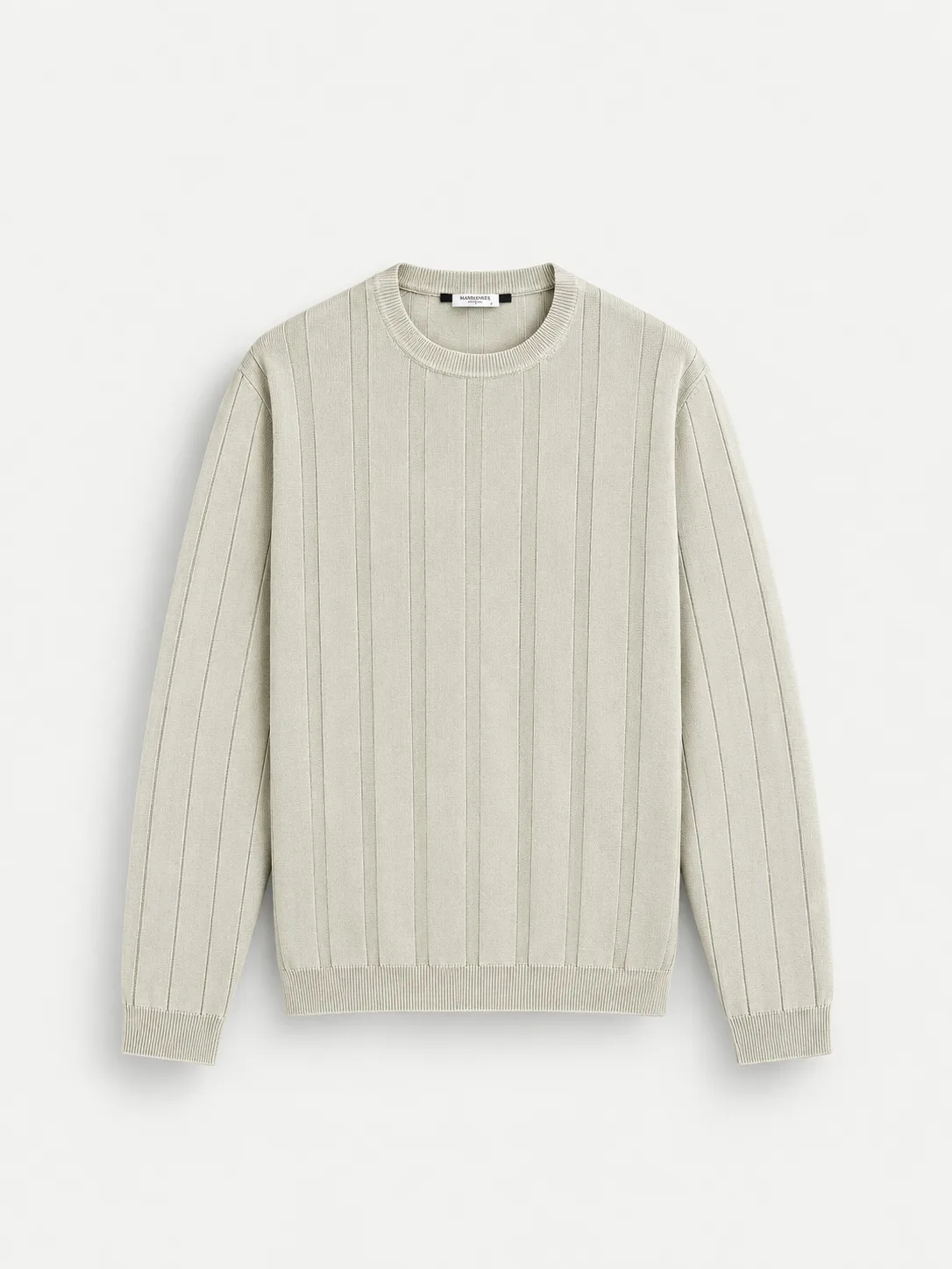 Wide Rib Knit Crewneck Sweater — detail
