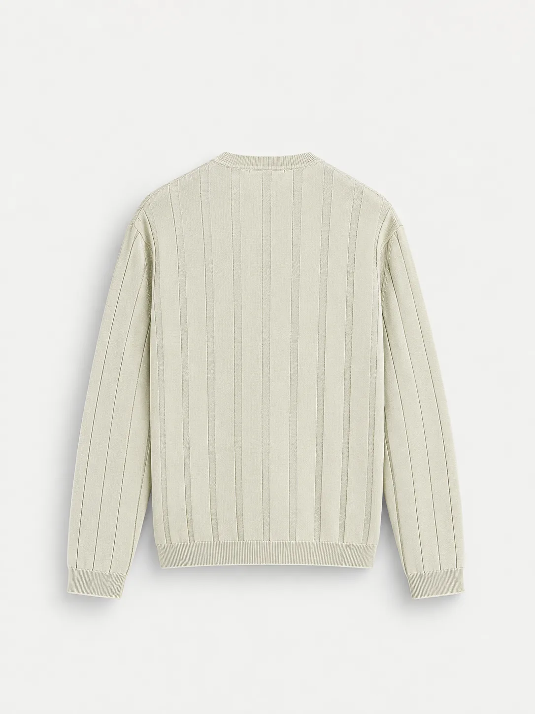 Wide Rib Knit Crewneck Sweater — detail