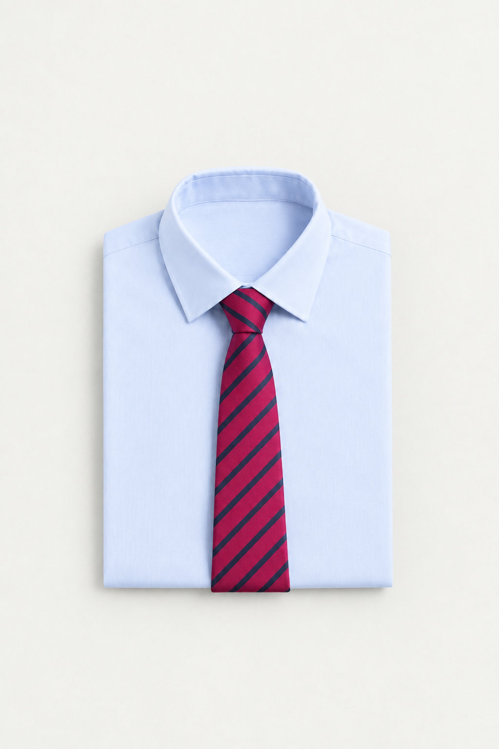 Westbridge Striped Tie — worn, close-up