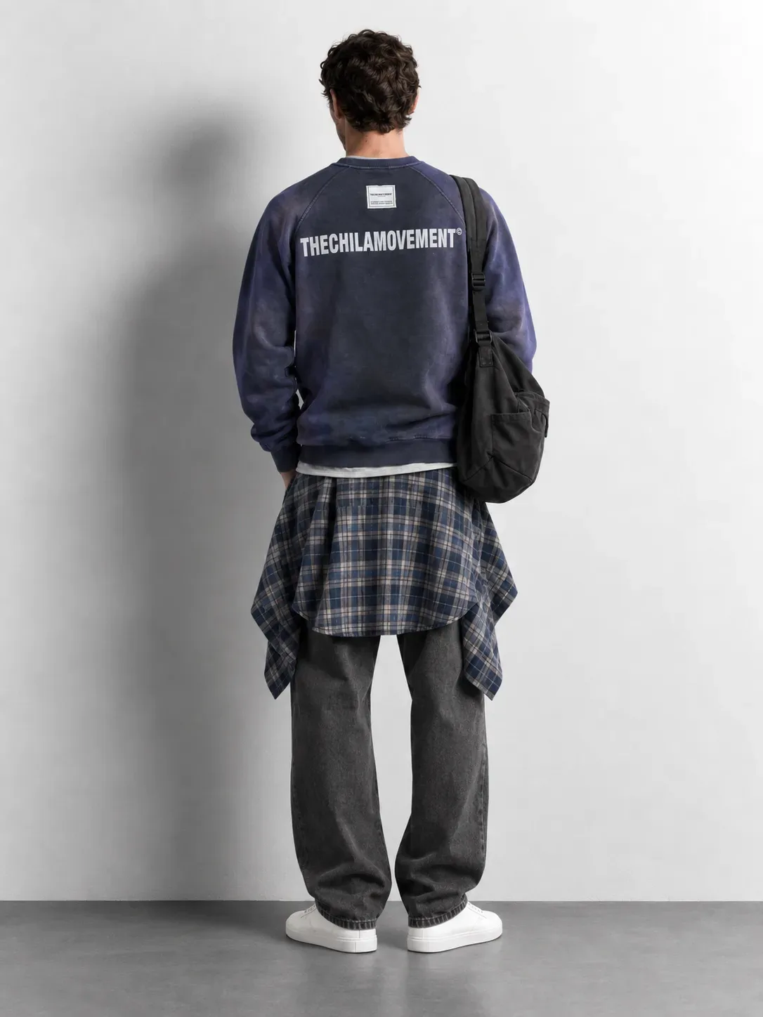 Vintage Wash Raglan Sweatshirt — worn, back